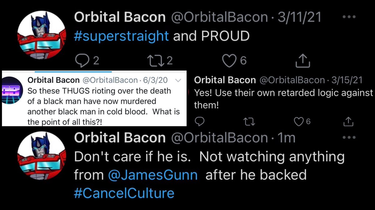 Anyways fuck Orbital Bacon, context or not this is shitty as hell and isn’t “just jokes”. It’s disappointing we have this kind of hate in the community that’s continuously passed off and ignored