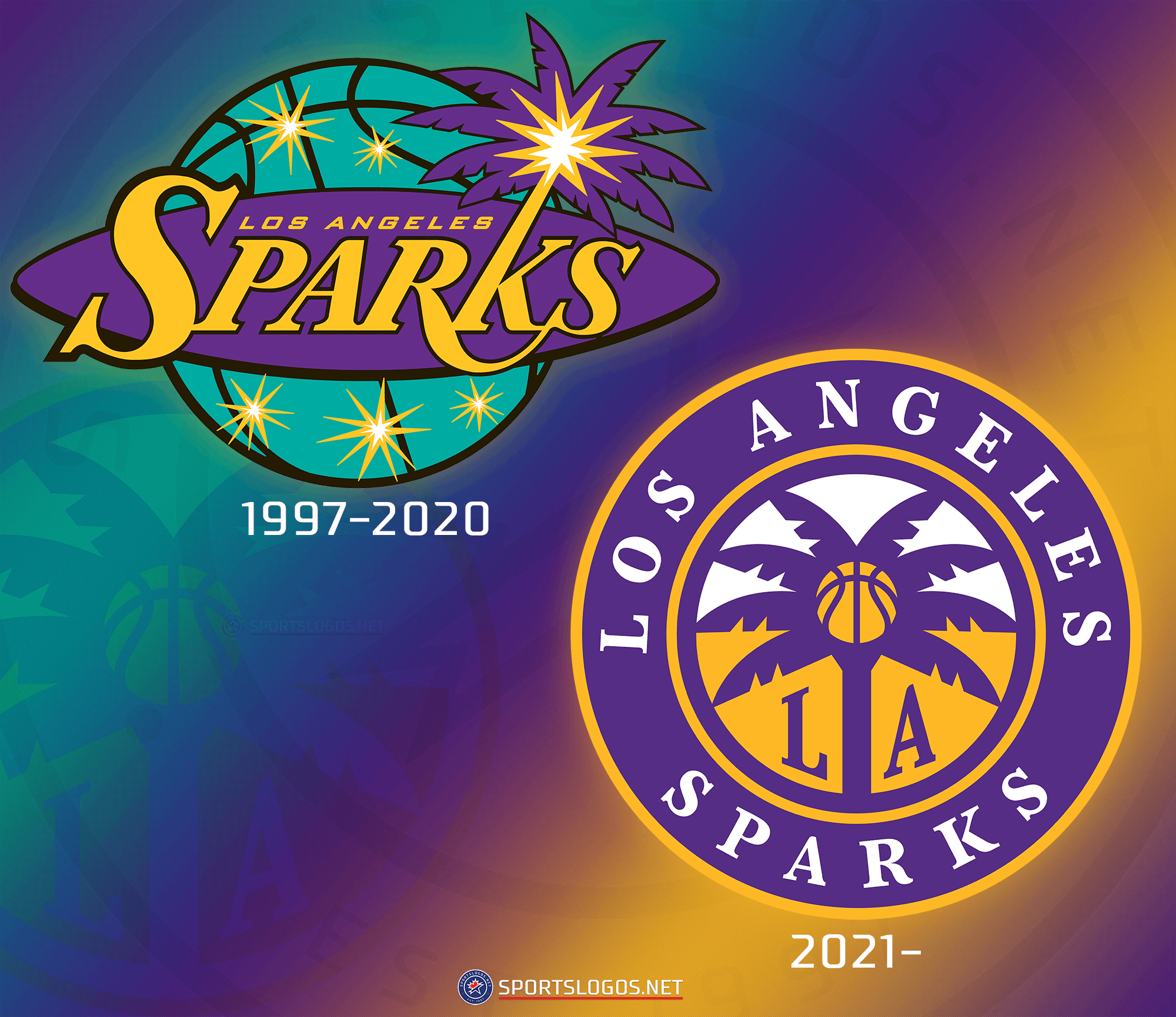 Chris Creamer  SportsLogos.Net on X: The #WNBA Los Angeles Sparks  uneviled their new logos a couple of weeks ago, the first logo change in  the team's 24-year history! Check out the