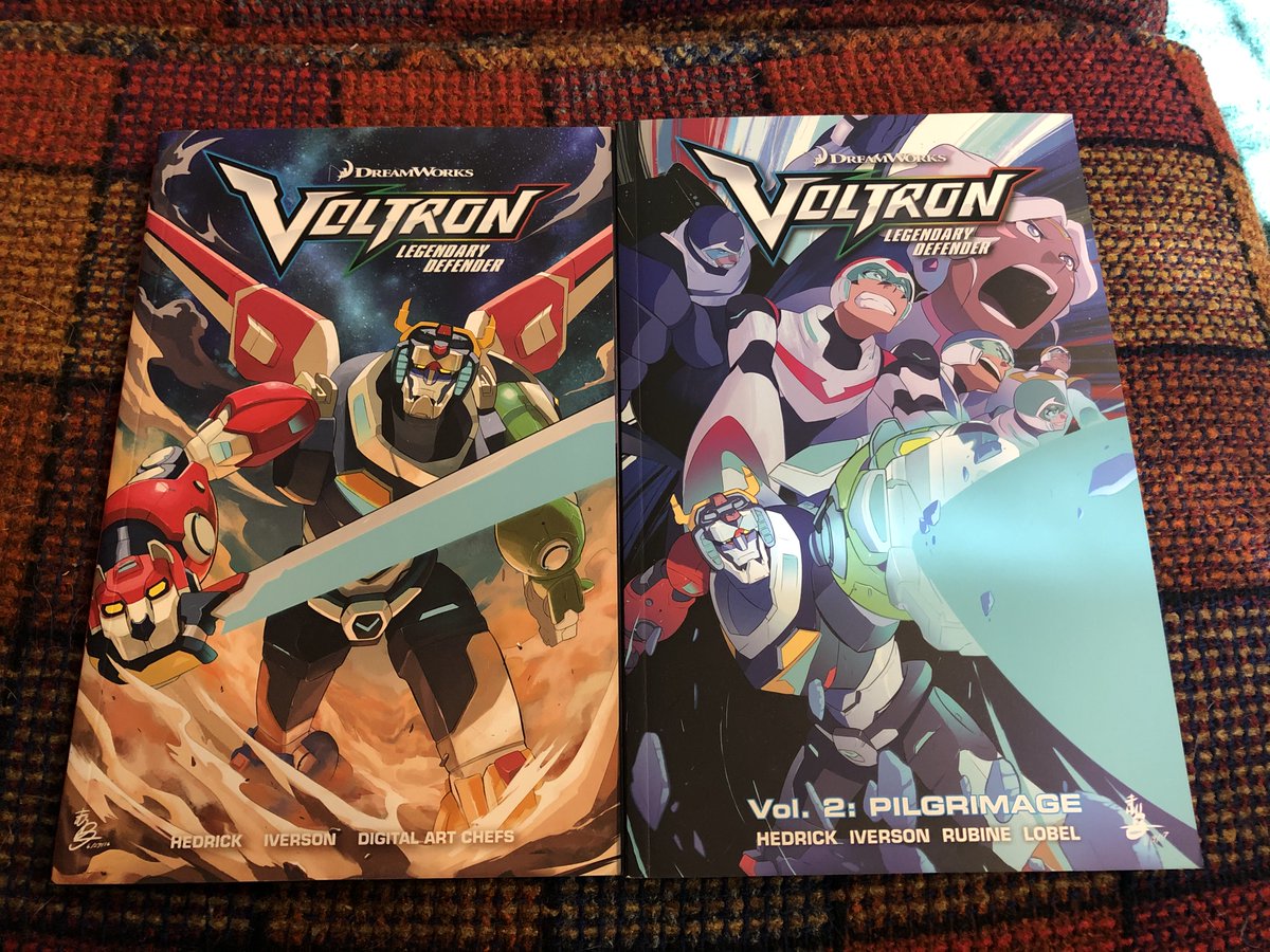 These are the books I have to draw from: the first two trade paperbacks of comics, three of the early readers about a character, four of the kids' chapter books, the Paladin Handbook and the Voltron Coalition Handbook.