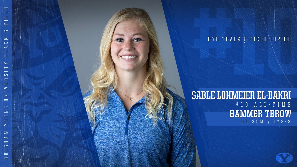 BYUTFXC's tweet photo. ⭐️SABLE LOHMEIER EL-BAKRI⭐️

Hammer - 54.35m/178-3
#10 in BYU history https://t.co/pwFpcDNzhf