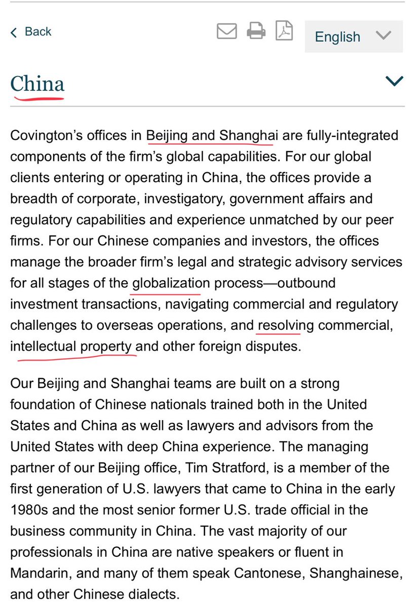 Michael Chertoff, former Sec. of DHS, senior counsel at Covington & Burling.If you own a Chinese company that is being sued for stealing IPs or banned over military ties, call Chertoff: https://twitter.com/BenjaminT0001/status/1371627164953550854?s=19