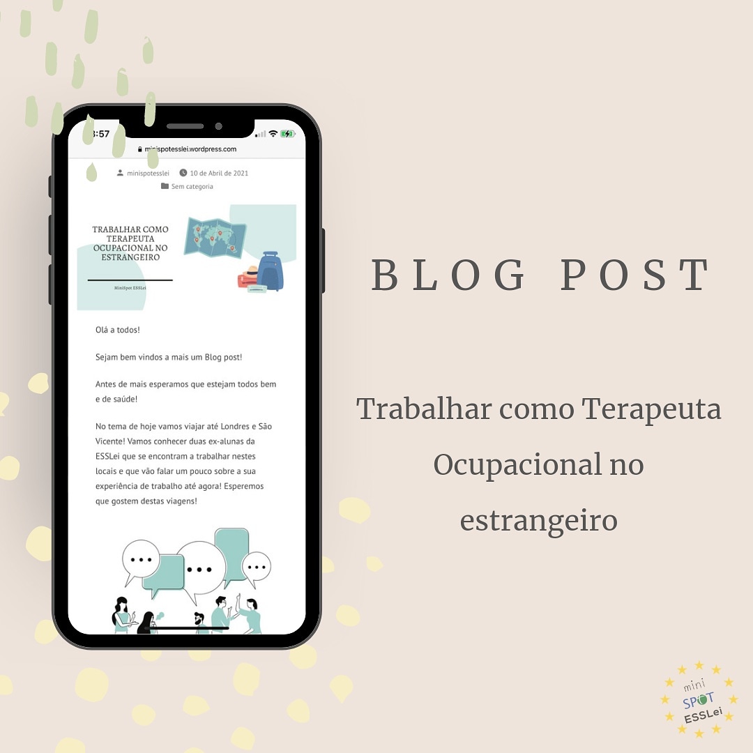 minispotESSLei's tweet photo. 🇬🇧 Hello! New blog post! Topic: Working as an Occupational Therapist abroad. 

🇵🇹Olá! Novo blog post! Tema: Trabalhar como Terapeuta Ocupacional no estrangeiro. 

Instagram: minispot.esslei
Blog: https://t.co/W082kIlLLw

@SPOTeurope https://t.co/lnJukfjuvX