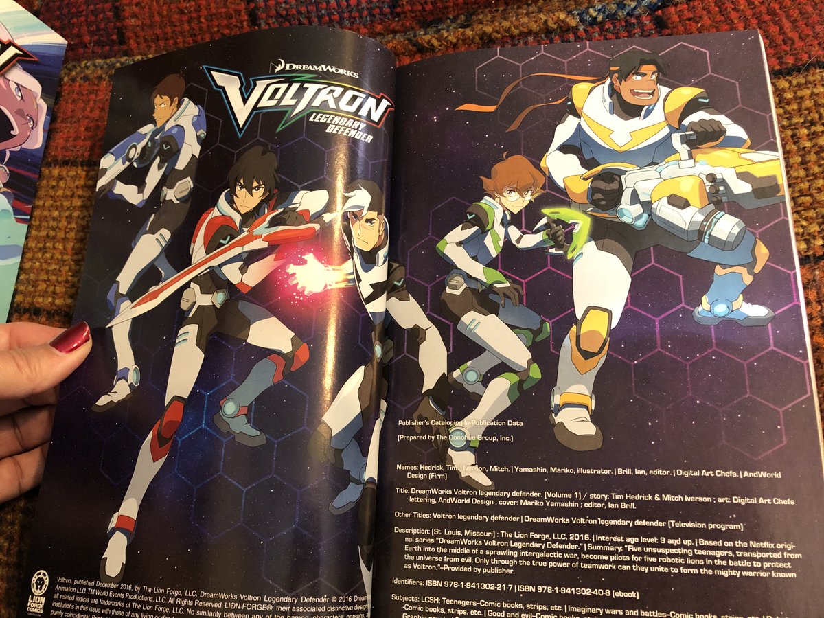 On the one hand, you see a lot of layouts where the characters mimic their positions once Voltron is formed, like the title spread in Vol. 1 of the comics. But inside, with panels showing the group they tend to put Shiro & Keith side by side, often apart from the others.