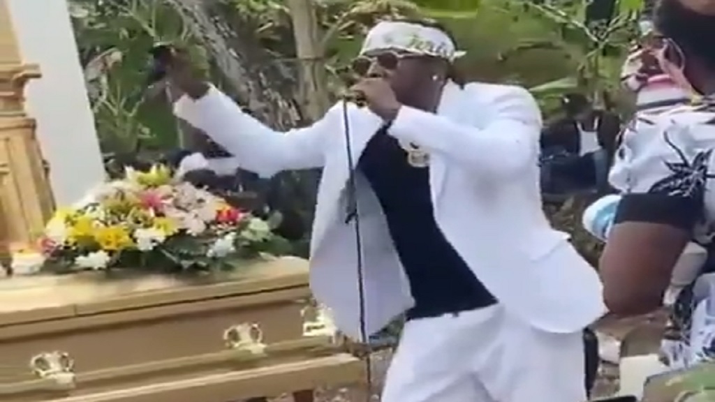 WATCH Shabba Ranks pays heartfelt tribute to mother at graveside
