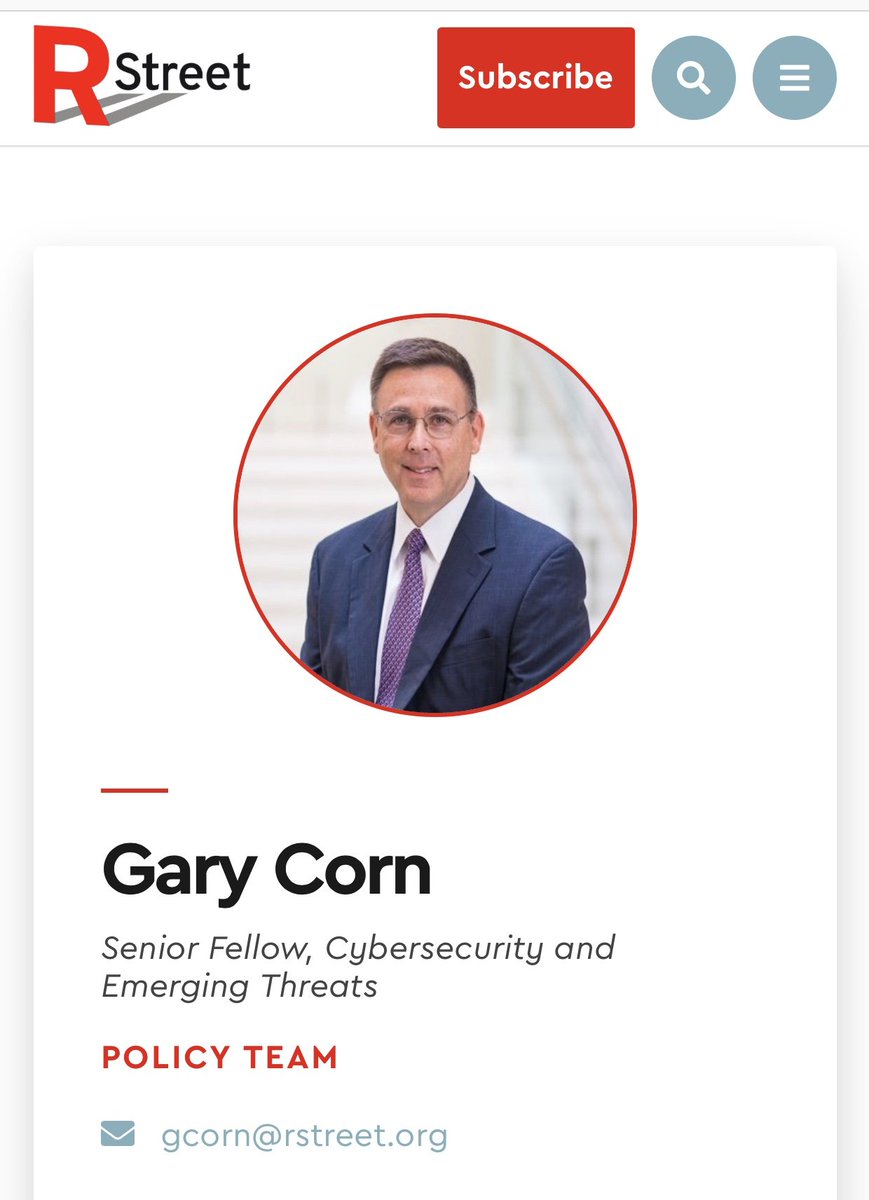 Gary Corn, US Cyber Command, fellow at the R Street: