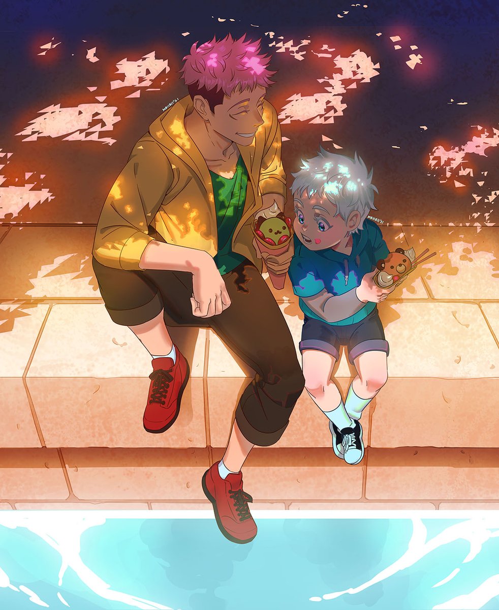 呪術廻戦 クレープが食べたいな 五条悟 虎杖悠仁 呪術廻戦 Gojosator Mriiriiのイラスト