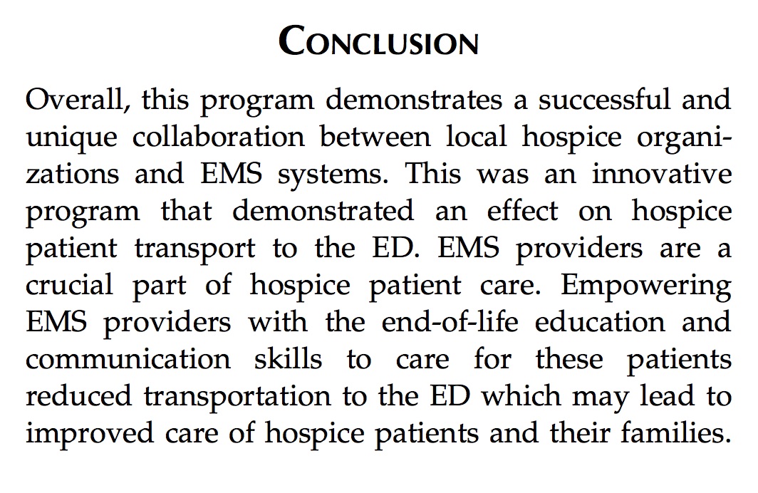 NoobieMatt's tweet photo. A truly wonderful proof of concept study about #EMS #MIHC #hospice care. Complete with a care pathway algorithm.

Better for patients, better for the system.

Ping @mayoclinicemres @NAEMSP @DrLindaDykes 

#FOAMed #FOAMems https://t.co/4gQ3Ft4iOs