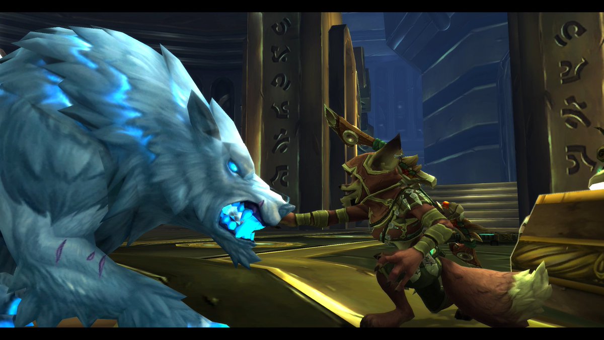 A Hunter is happily reunited with her old friend, Hati.