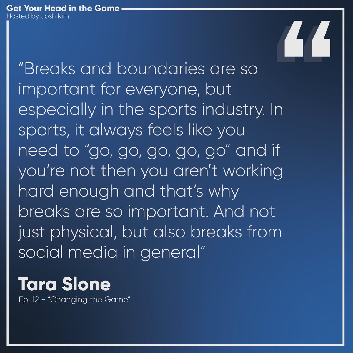 gyhitgpodcast's tweet image. 🧠: A highlight from EP. 12 featuring the amazing @TaraSlone! Tune in to our conversation to hear why breaks, especially in the sports industry, are essential in maintaining your mental health⤵️

🎙: linktr.ee/getyourheadint…