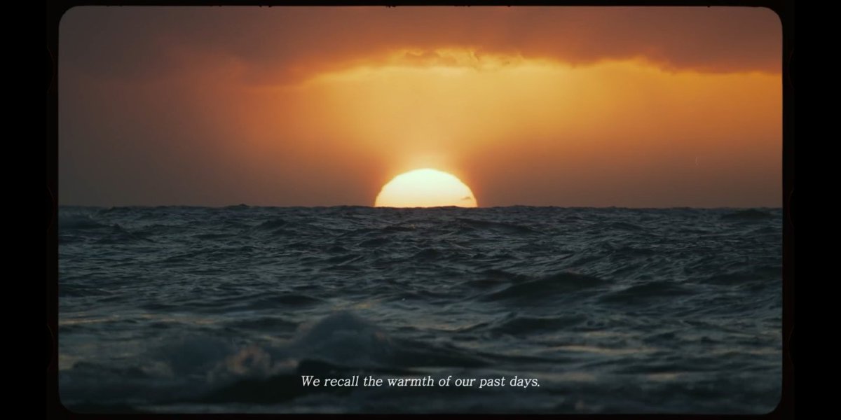 basically, this frame right here shows a sunset which indicates an ending and recalling the moments that happened in the past. i'm assuming they will elaborate this more in the mv.