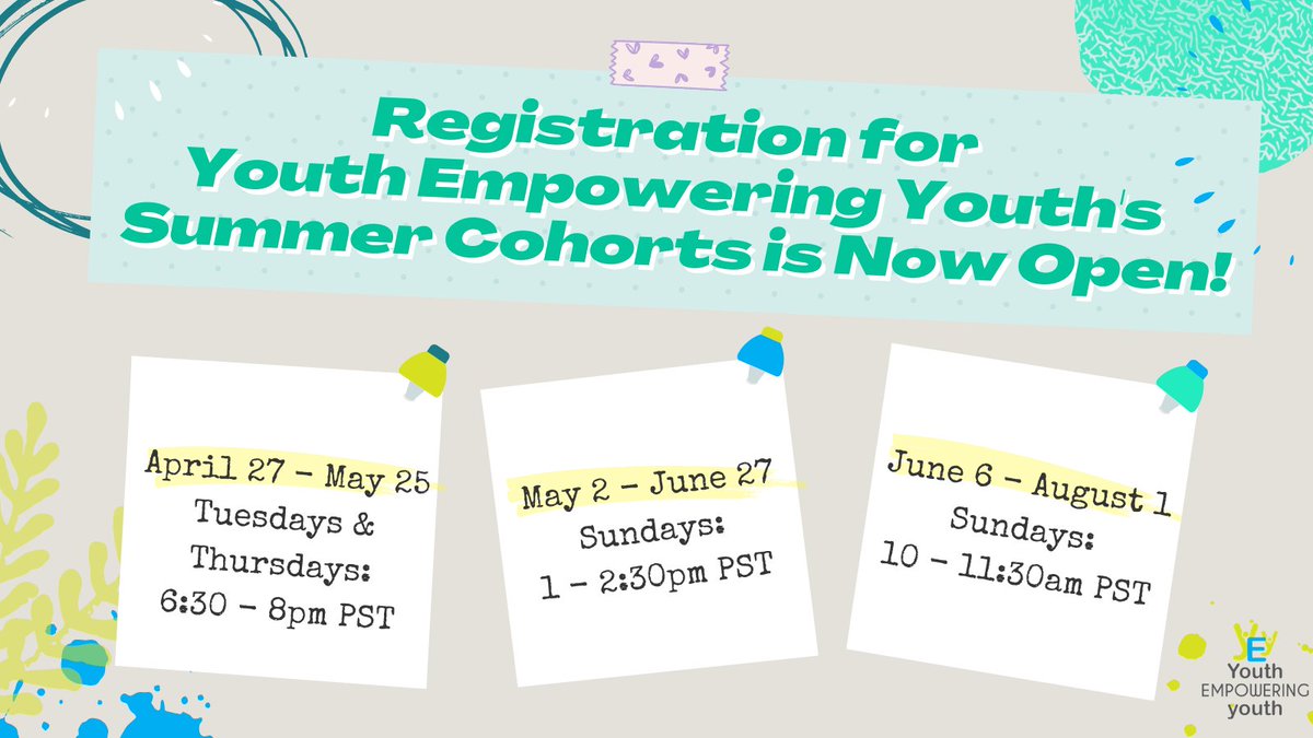 Looking for Covid-Safe Summer Plans?
We have you covered!

Our Youth Empowering Youth programs for the summer are now open for registration!

Register here: linktr.ee/youthempowerin…
