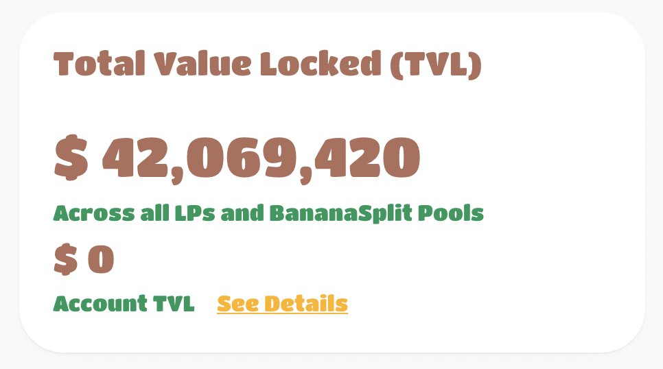 ApeBond's tweet photo. Apes, we blew past an amazing milestone 🚀

$42,069,420 TVL in https://t.co/bnA0Cxjf5Q 🤯

Next up is $420,690,420 👀

Oh, and to celebrate, we burned 69,420 $BANANA ($62,000) 🔥🔥🔥

TX: https://t.co/f5algRZTQT https://t.co/vS9XgwCC8E