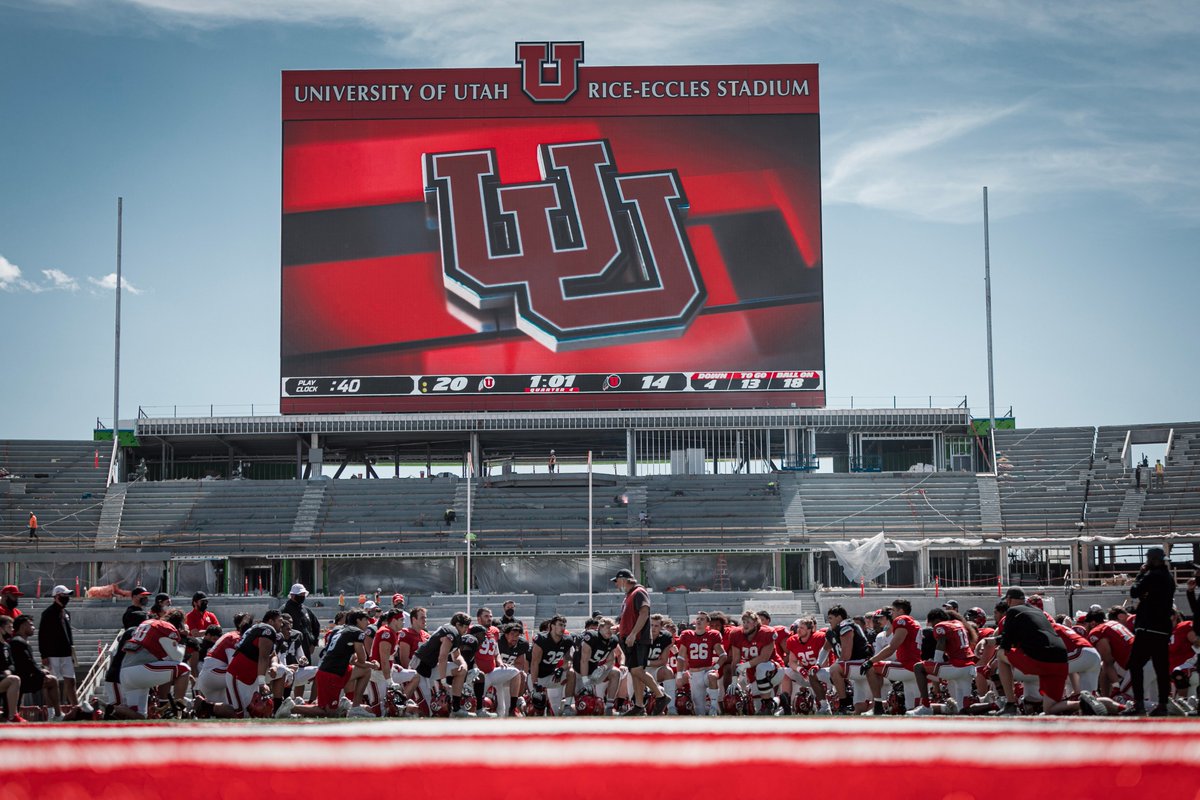 Utah_Football's tweet photo. Things are coming along nicely at RES 😍

See you back here in 1⃣ week for the #UtahSpringGame! 

#UBoyz https://t.co/fYctwkQJz0