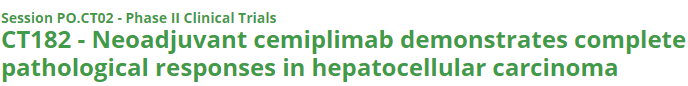 TischCancer's tweet photo. From Dr. Thomas Marron: "Neoadjuvant cemiplimab demonstrates complete pathological responses in hepatocellular carcinoma"
https://t.co/BbohIYwvOg
#AACR2021
@IcahnMountSinai @MiriamMerad https://t.co/YWZ8VM1Sb8