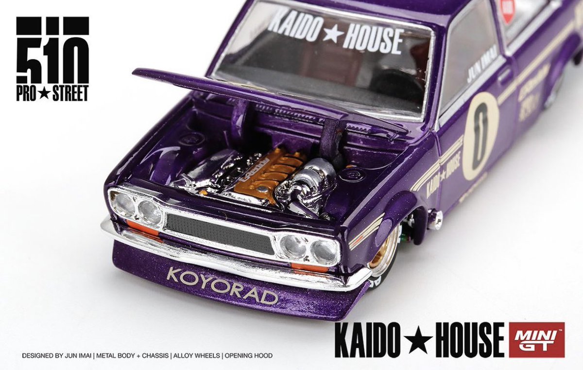 Mini GT KaidoHouse Datsun 510 Pro Street OG Purple KHMG002 1/64 