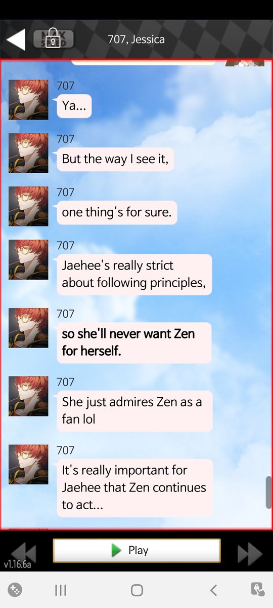 Okay so1. Does this mean if Zen WEREN'T a celebrity, Jaehee would consider pursuing a relationship with him?2. :< Jaehee needs some friends or new hobbies... JAEHEE I WILL BE YOUR FRIEND PLEASE
