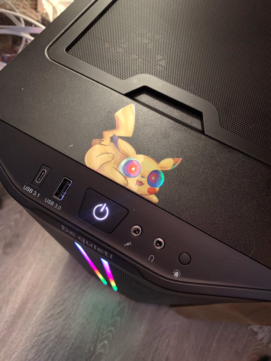 happypicklez's tweet photo. First sticker on the new computer 🤪 https://t.co/654CL0Fzih