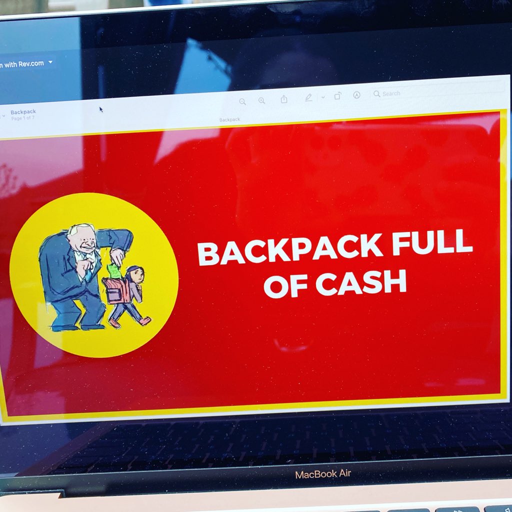 Now for a screening of the documentary of ‘Backpack Full of Cash’ #OurOntarioSchools @D16OSSTF  @osstf