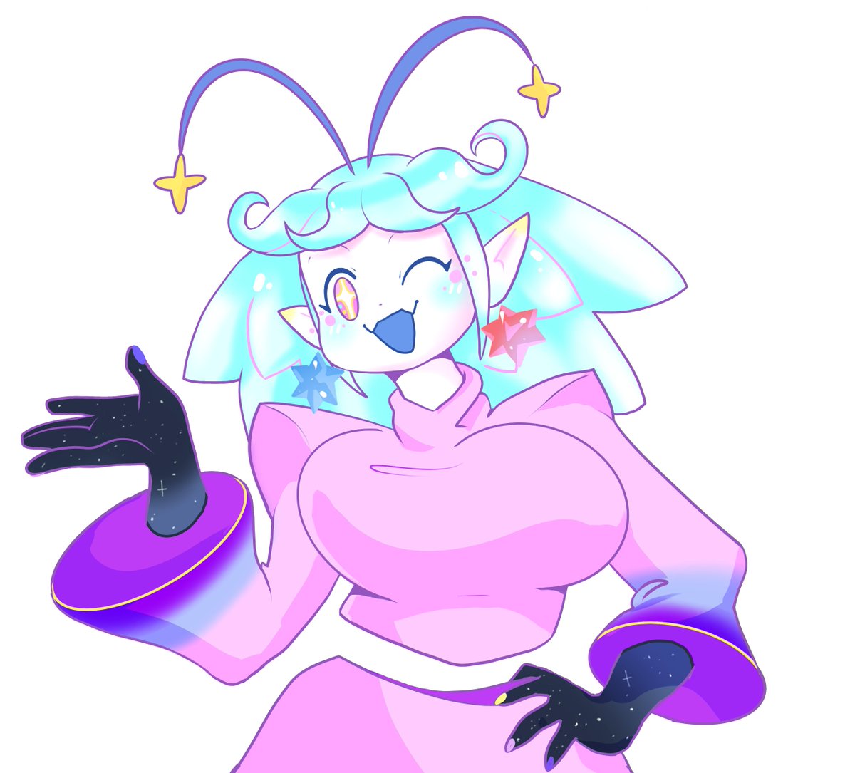 made a fun lil self portrait to pass the time until i can stream again! 👽✨ #Vtuber #ENVtuber