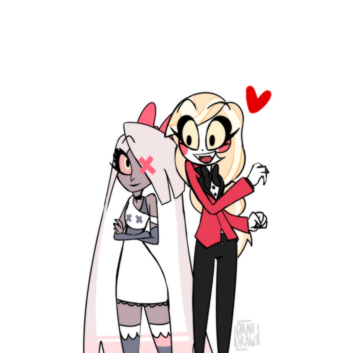 DaniDraws666's tweet photo. Whoops...#Chaggie #HazbinHotel https://t.co/vfnOY9Mm8C