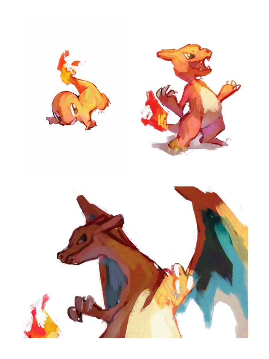 charizard pokemon (creature) no humans fire flame-tipped tail claws white background fangs  illustration images