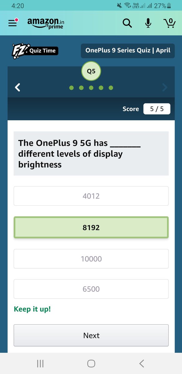 arijitdey67's tweet image. Part 2 - @amazonIN @OnePlus_IN 
Post the quiz , you will be eligible for contest &amp;amp; then share with your friends. Last remaining answer is attached with other screenshots. Happy &amp;amp; excited. #amazonmobileinsider #oneplus9serieslaunchevent