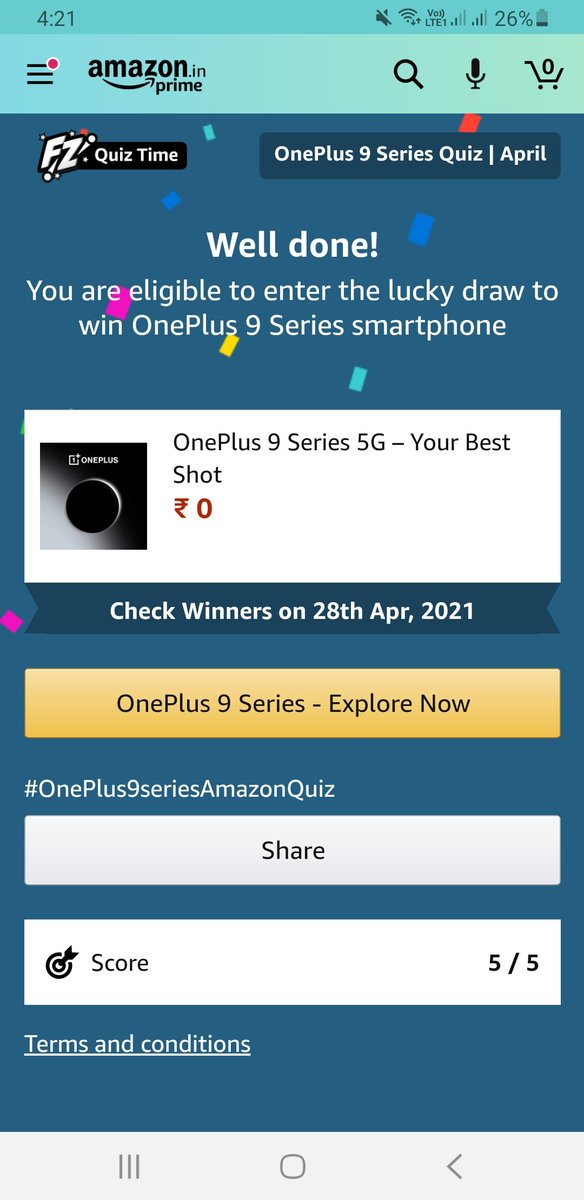arijitdey67's tweet image. Part 2 - @amazonIN @OnePlus_IN 
Post the quiz , you will be eligible for contest &amp;amp; then share with your friends. Last remaining answer is attached with other screenshots. Happy &amp;amp; excited. #amazonmobileinsider #oneplus9serieslaunchevent