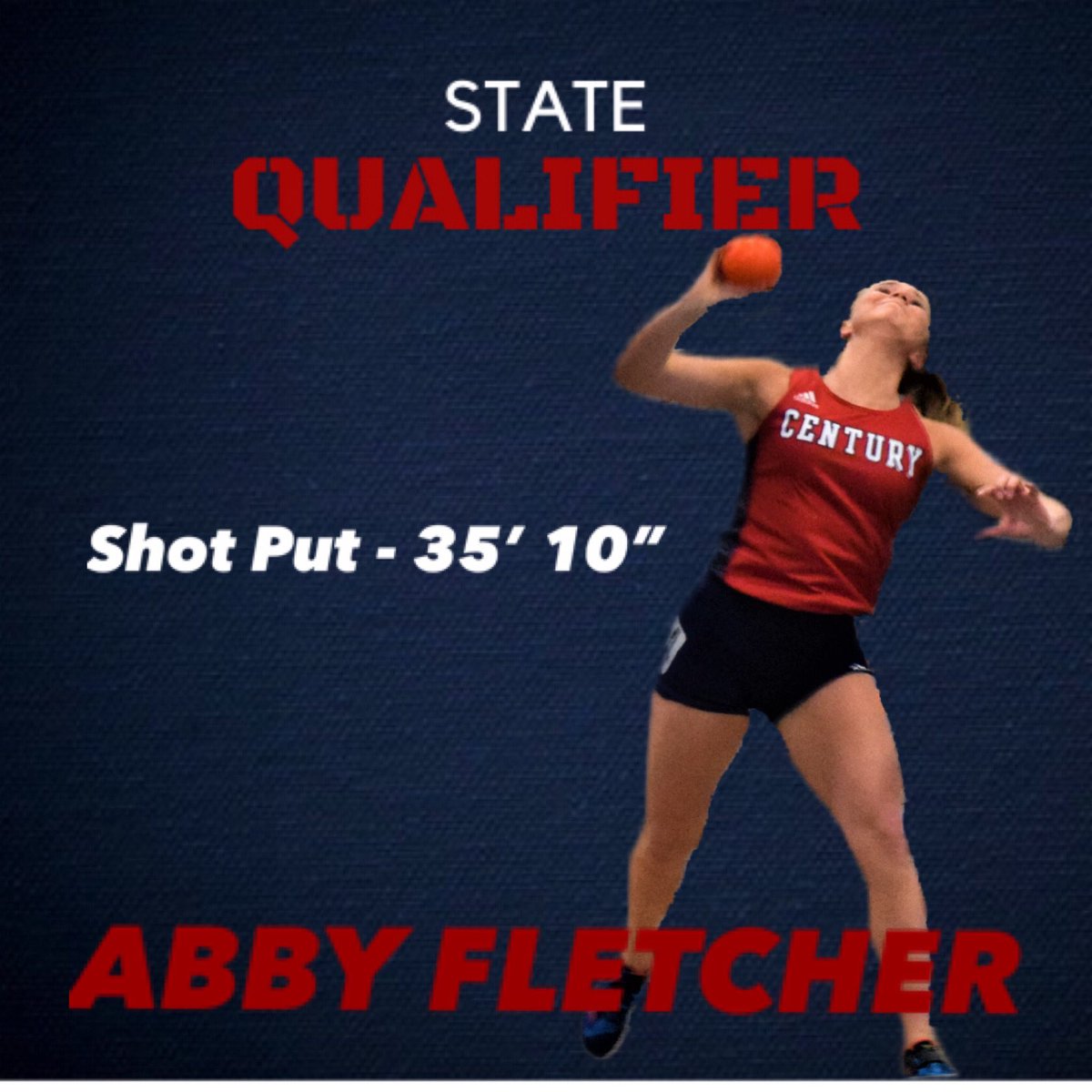 Abby Fletcher set a new personal best yesterday in the Shot Put  with a throw of 35’10!