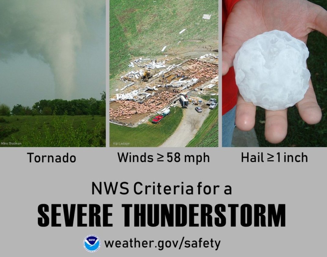 Day two of Minnesota severe weather awareness week is focused on “severe weather, lightning and hail”.  

Did you know a severe thunderstorm can bring winds of 58 mph or stronger, 1” or larger hail, and even tornadoes?

#mnwx #SWAW2021 https://t.co/OqZUkGUnJS