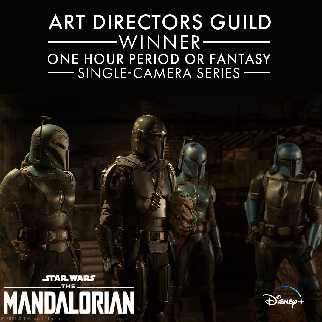 Congratulations to Andrew L. Jones and Doug Chiang on their #ADGAwards win for One-Hour Period or Fantasy Single-Camera Series for #TheMandalorian.