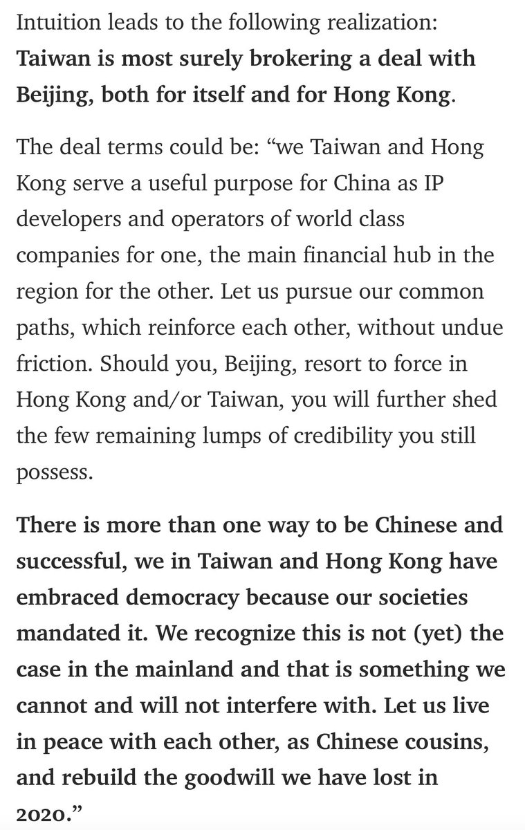 Time to update/revisit my  @medium piece from Aug 2020 on the 3 Chinas on a collision course >>  https://link.medium.com/qxQQBl73lfb   #China  #Taiwan  #HongKong