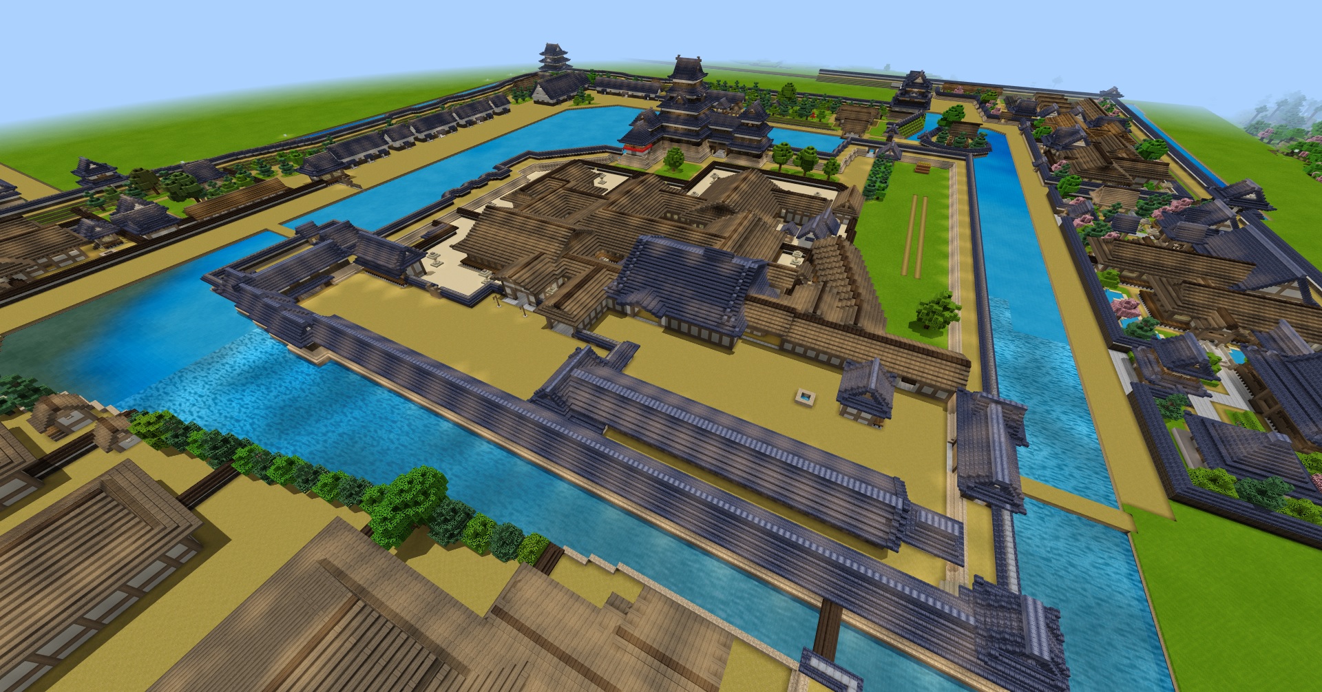 およまる どのくらい松本城が好きかと言うと マイクラで再現してしまうくらい好きです この三御殿 本丸 二の丸 古山地 はわざわざ松本城の間取り図が載ってるパンフ買って再現したんですよ 忠実かどうかはわからないけど間取りはあってるはず 笑