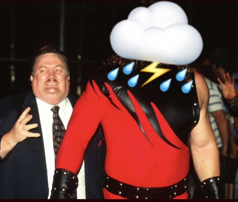 JimFlames's tweet image. “That’s...that’s gotta be rain!” #WrestleMania