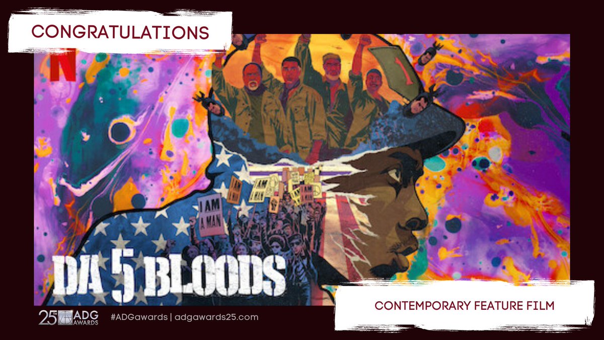 🏆 #Da5Bloods wins for Contemporary Feature Film at the #ADGawards! 📺 Tune in NOW at ADGAWARDS25.COM!