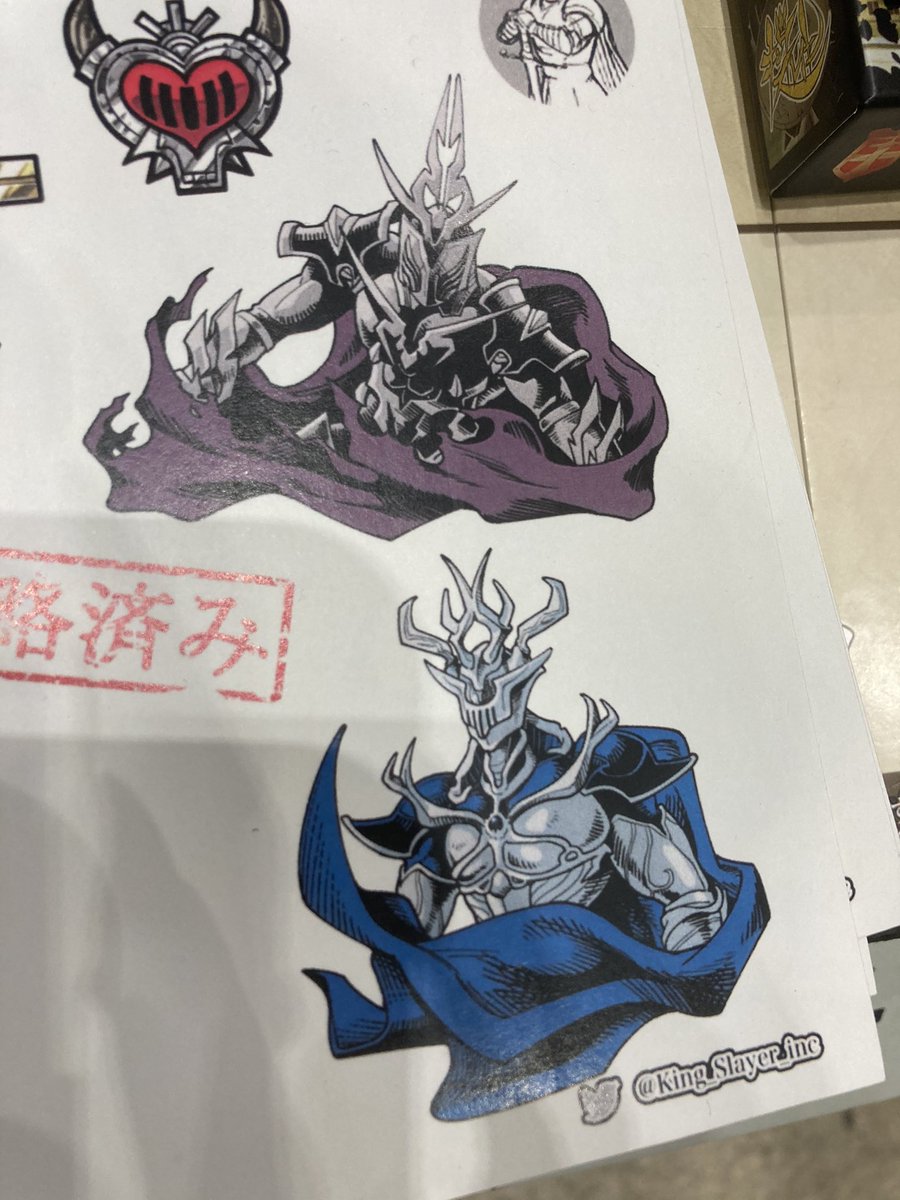 キングスレイヤーのブースにあるステッカー、この辺描きましたー
 #東京ゲームマーケット
 #キングスレイヤー 