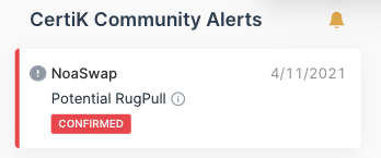 CertiKCommunity's tweet photo. After receiving valid inbounds highlighting evidence against NoaSwap, we published an alert at https://t.co/3l82KfHukb. The project has been identified as being run by the same scammers responsible for SheepSwap. Please be cautious and stay vigilant. https://t.co/Aw0QXxDrIu