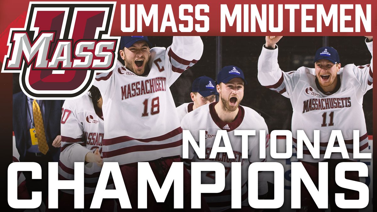 NBCSportsHockey's tweet image. For the first time in school history...

@UMassHockey are NATIONAL CHAMPIONS! #NationalChampionship