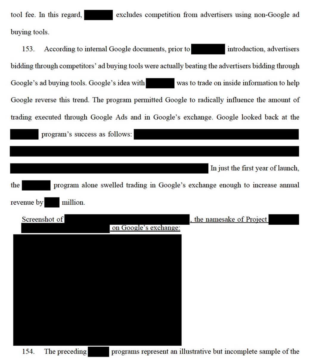Here is the part of the last filing of the state AGs complaint with the allegations about Google's secret "Project Bernanke." You can see where it's redacted and send a Thank You card to Google's law firm (ht  @matthewstoller) for exposing all of this.