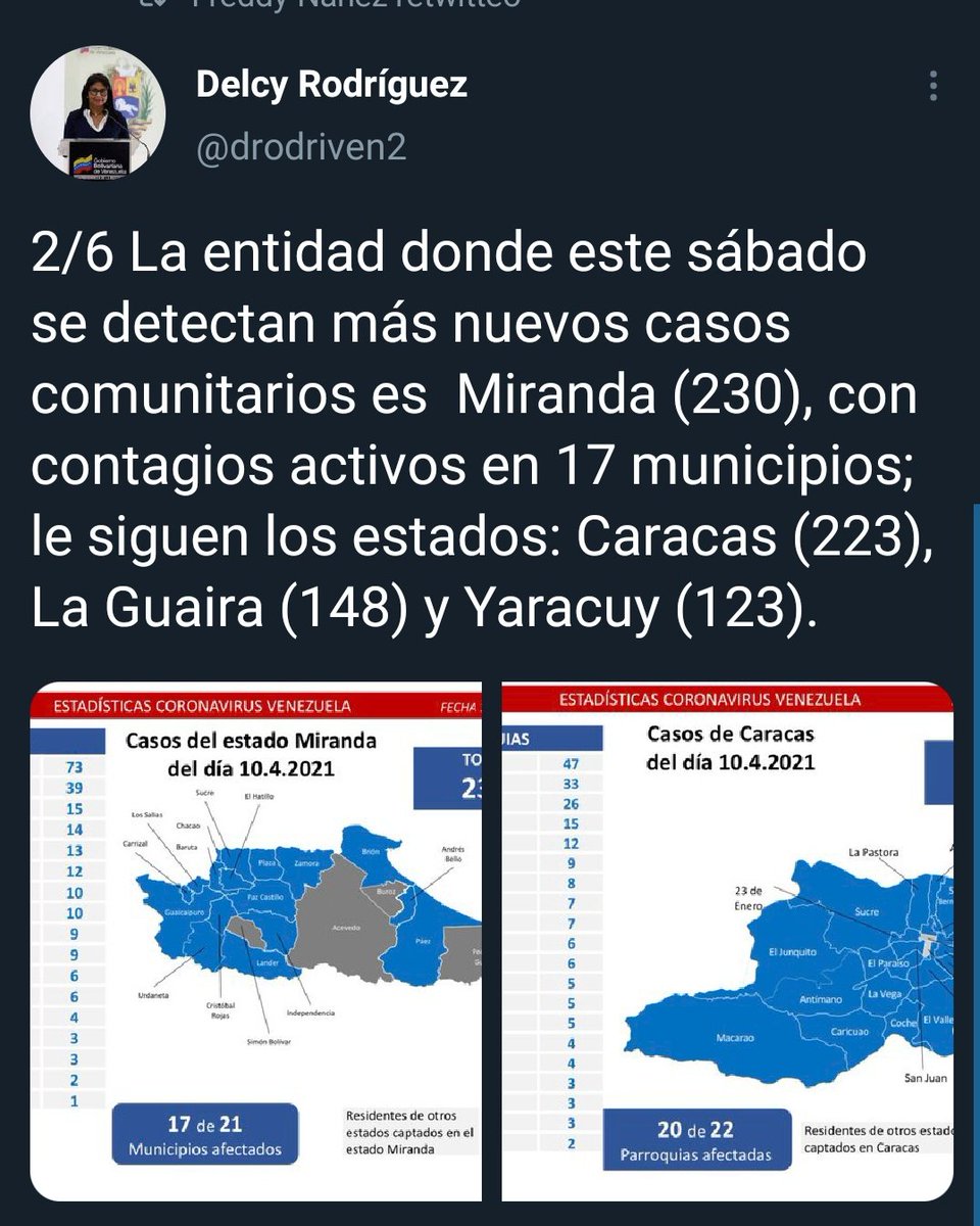NTN24ve's tweet photo. #ATENCIÓN Venezuela reporta oficialmente 20 fallecidos por covid19 en un día y más de 1.300 infectados. 
Miranda sigue siendo la entidad con más contagios https://t.co/sLPJL6hyfz