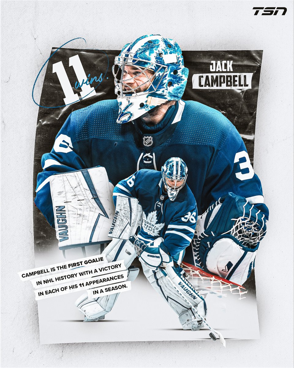 11-0!

Jack Campbell becomes the first goalie in NHL history with a victory in each of his first 11 appearances in a season!