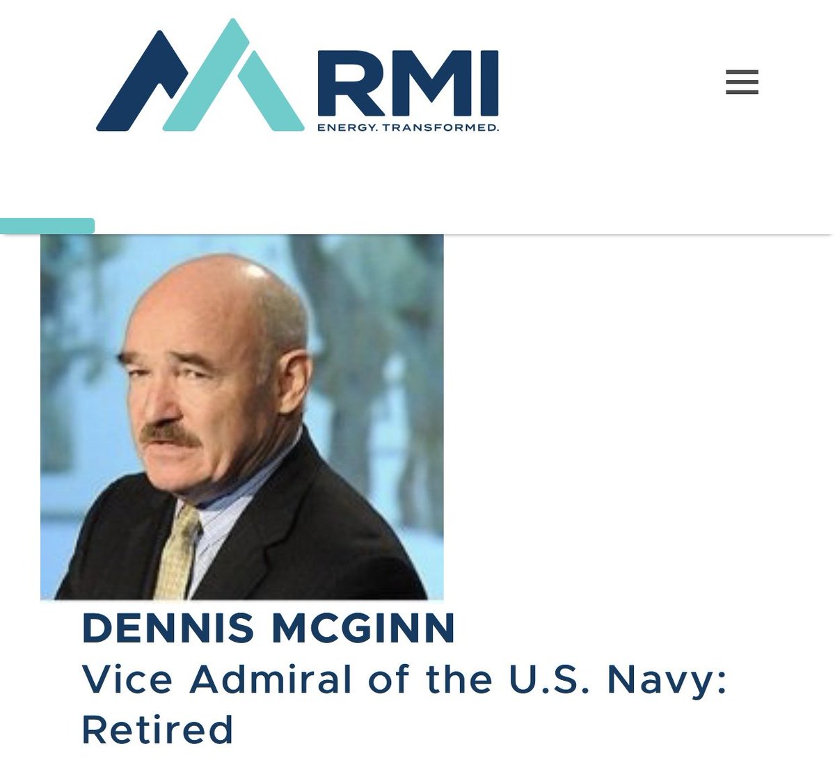 Dennis McGinn, US Navy, senior fellow at the Rocky Mountain Institute. And he's full of shit.