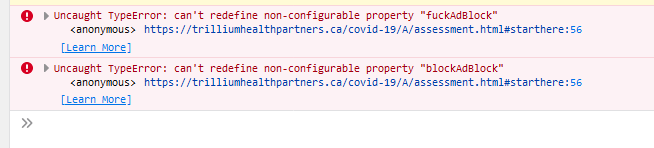 Leeoku's tweet photo. You know you're a developer when you try to solve why the page won't load. then you see this #fuckadblock apparently https://t.co/5c3BY6CuDL