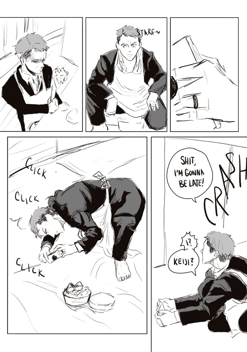 billiespennyjar's tweet photo. osaaka x the way of the househusband au #haikyuu #osaaka #Gokushufudo #akaashikeiji #miyaosamu https://t.co/lUYVIHRRHT