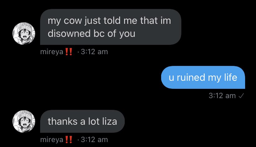 5. reya’s cow disowned her bc of liza /j