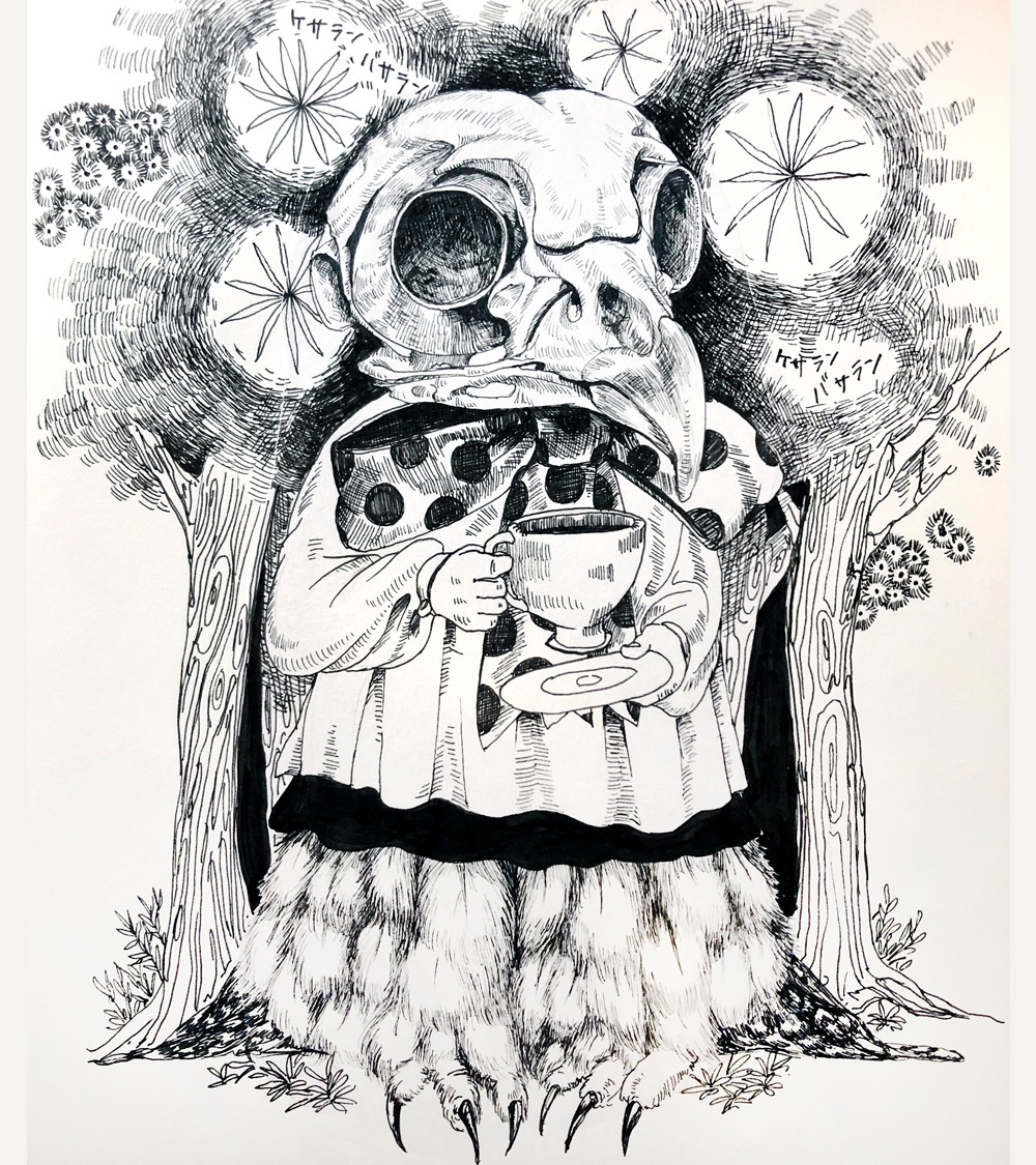 The Teatime of the Owl 
#illust #illustration #ペン画 #ペン画を流してペン画民を増やそう #イラスト好きな人と繋がりたい #art #ink #iluportdev2021 