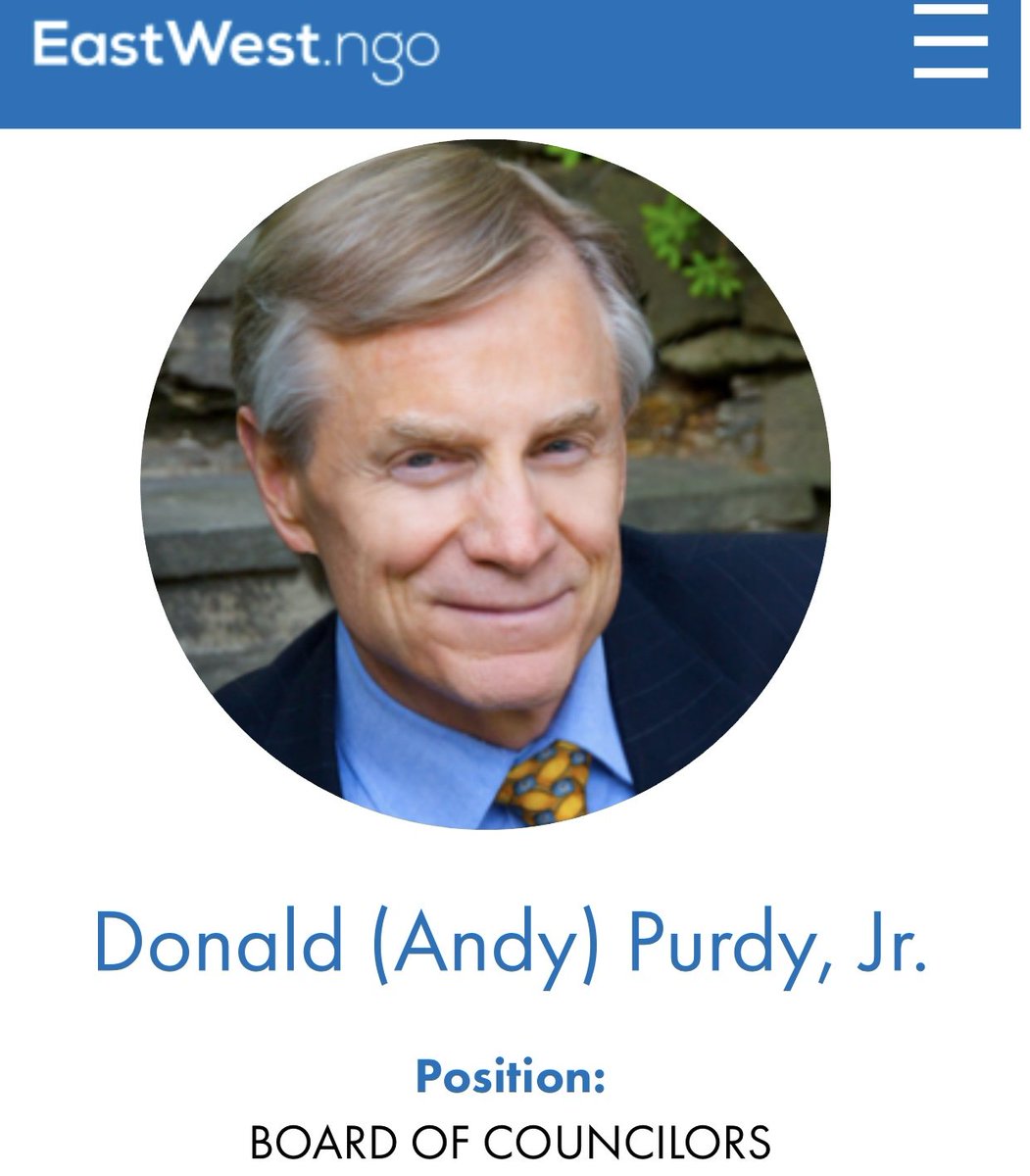 William Owens, US Navy, Vice Chair of Joint Chiefs of Staff (Ret), board member of EastWest Institute.Who else is on the EastWest Board? Former Bush cyber czar, current Huawei CFO Andy Purdy !