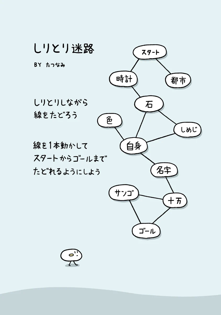 頭の体操に是非！しりとりを成立させながらゴールを目指す迷路！