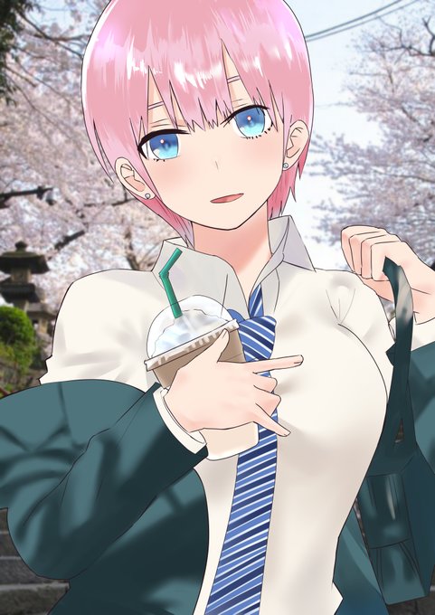 まえたつさんがTwitterに投稿した中野一花(五等分の花嫁)のイラスト。