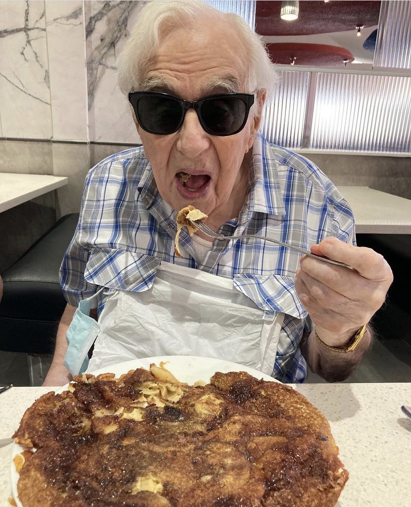 If you’re not celebrating your 103rd birthday by eating your favorite apple pancake, then who are you really?! #mygrandpa #inspo