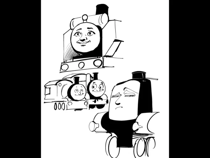 フォルダ漁ってたらでてきた。甥っ子がトーマスにハマってたときにさ、描けるようになろうおもて……おもて…… 